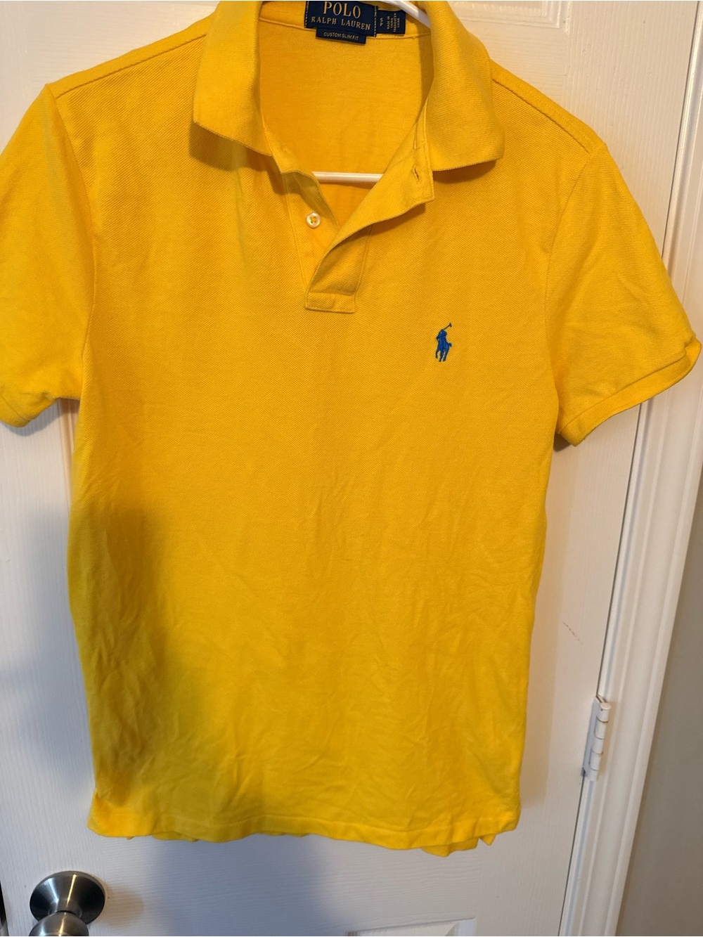 Ralph Lauren Yellow Polo with Blue Pony Embroidery